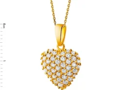 Złota zawieszka z cyrkoniami - serce