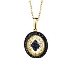 Złota zawieszka z cyrkoniami - rozeta