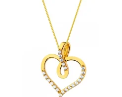 Złota zawieszka z cyrkoniami - serce