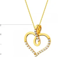 Złota zawieszka z cyrkoniami - serce