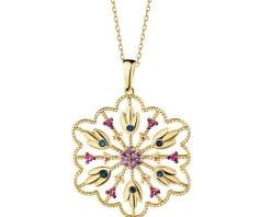 Złota zawieszka z cyrkoniami - rozeta