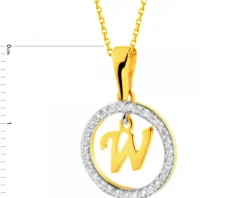 Złota zawieszka z cyrkoniami