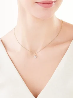 Złota zawieszka z cyrkoniami - serce