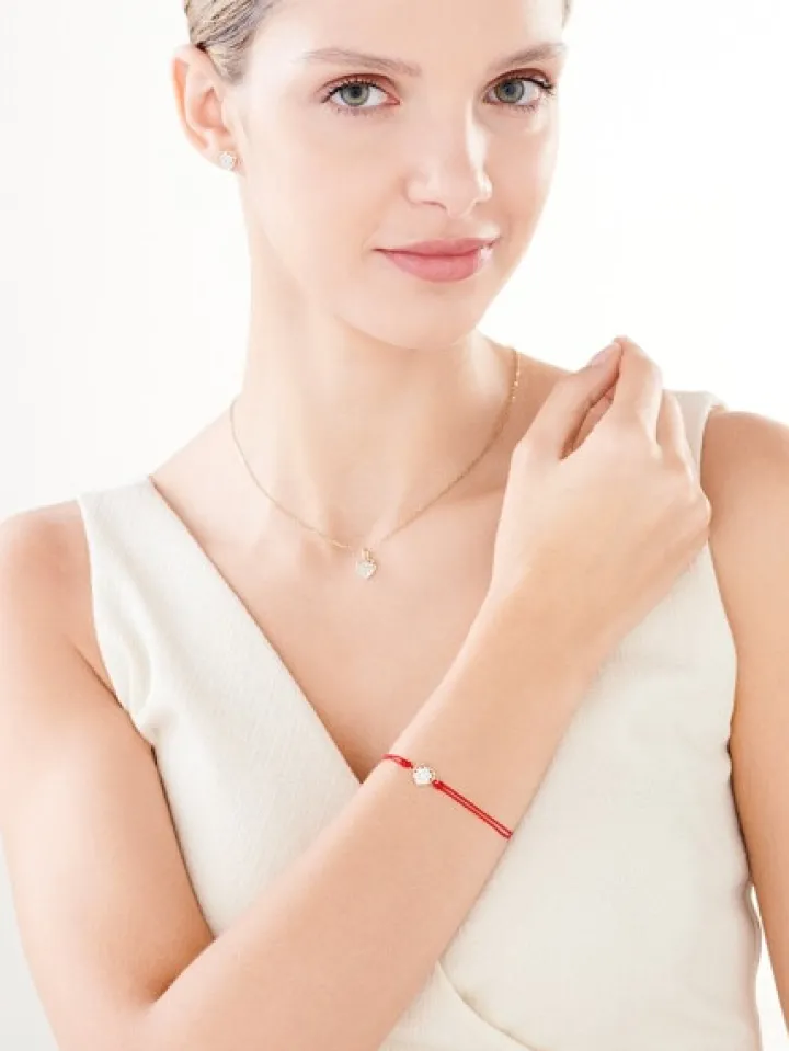 Złota zawieszka z cyrkoniami - serce