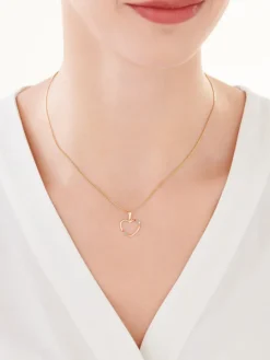 Złota zawieszka z cyrkoniami - serce