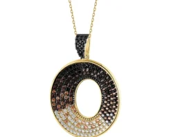 Złota zawieszka z cyrkoniami