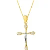 Złota zawieszka z cyrkoniami - krzyż z wizerunkiem Chrystusa