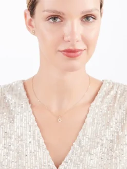 Złota zawieszka z cyrkoniami - koło