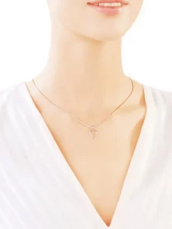 Złota zawieszka z cyrkoniami - serce