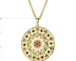 Złota zawieszka z cyrkoniami - rozeta