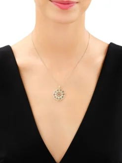 Złota zawieszka z cyrkoniami - rozeta