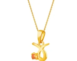 Złota zawieszka z cytrynem - Byk