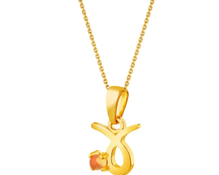 Złota zawieszka z cytrynem - Byk