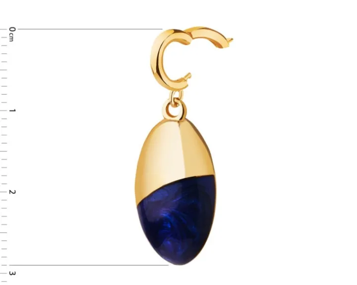 Złota zawieszka z emalią