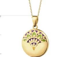 Złota zawieszka z emalią