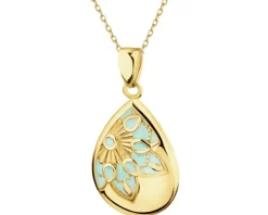 Złota zawieszka z emalią