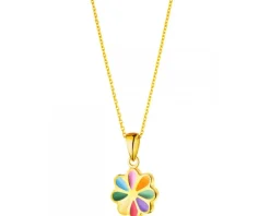 Złota zawieszka z emalią