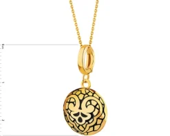 Złota zawieszka z emalią