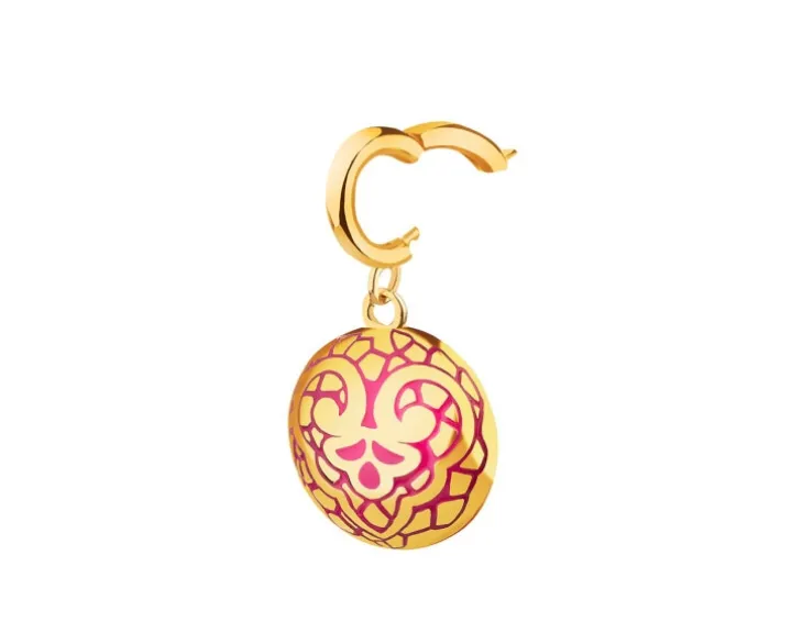 Złota zawieszka z emalią