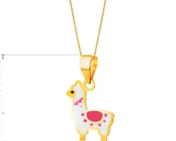 Złota zawieszka z emalią - alpaka
