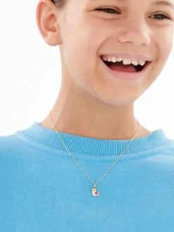 Złota zawieszka z emalią - alpaka