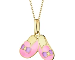 Złota zawieszka z emalią - buciki