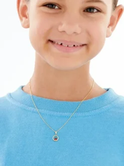 Złota zawieszka z emalią - biedronka, koło