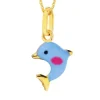 Złota zawieszka z emalią - delfin