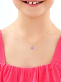 Złota zawieszka z emalią - gwiazda