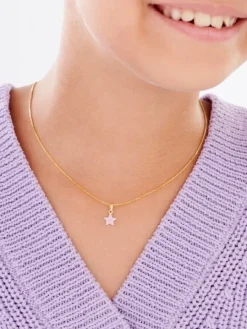 Złota zawieszka z emalią - gwiazda