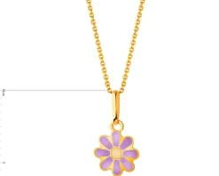 Złota zawieszka z emalią - kwiat