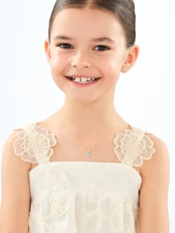 Złota zawieszka z emalią - konik morski