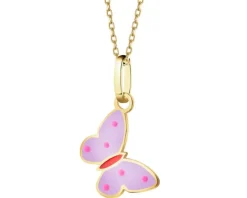 Złota zawieszka z emalią - motyl