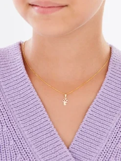 Złota zawieszka z emalią - muchomor