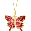Złota zawieszka z emalią - motyl