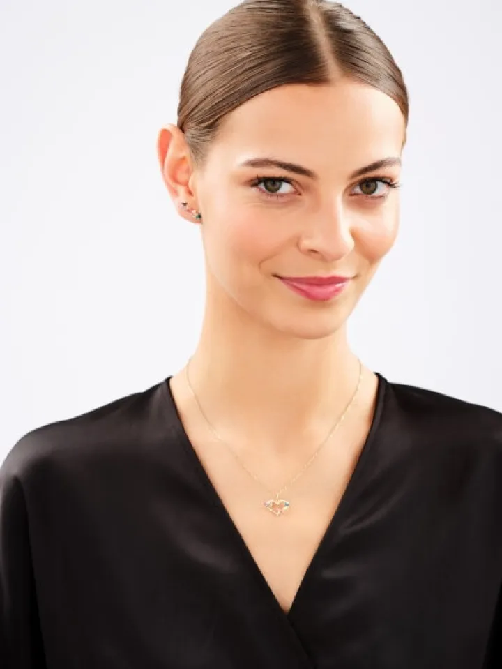 Złota zawieszka z emalią - motyle