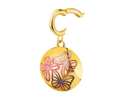 Złota zawieszka z emalią - motyle