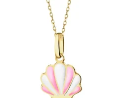 Złota zawieszka z emalią - muszla