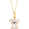 Złota zawieszka z emalią - miś koala