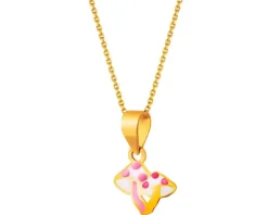 Złota zawieszka z emalią - muchomory