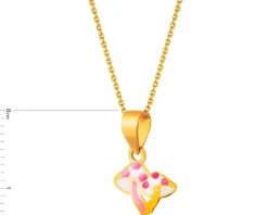 Złota zawieszka z emalią - muchomory