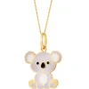 Złota zawieszka z emalią - miś koala
