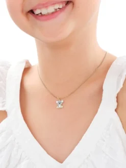 Złota zawieszka z emalią - miś koala