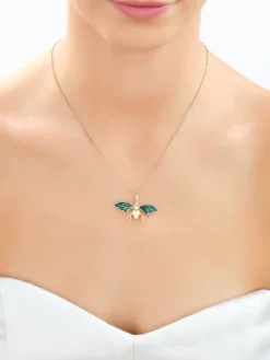 Złota zawieszka z emalią - owad