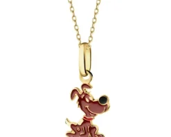 Złota zawieszka z emalią - piesek