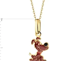 Złota zawieszka z emalią - piesek