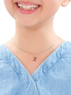 Złota zawieszka z emalią - piesek