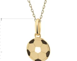 Złota zawieszka z emalią - piłka nożna