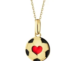 Złota zawieszka z emalią - piłka nożna