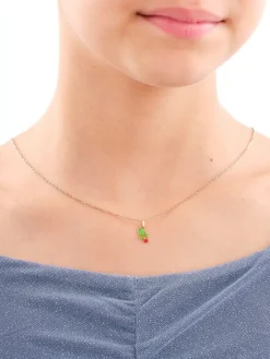 Złota zawieszka z emalią - rakieta